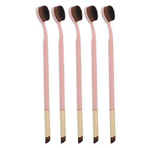 Rosa weiche Zahnbürste Foundation Pinsel Double Ended Make-up Lidschatten Pinsel Kosmetik Werkzeug für Alltag Make-up Nylon Haar 5 Stück von Loboo Idea
