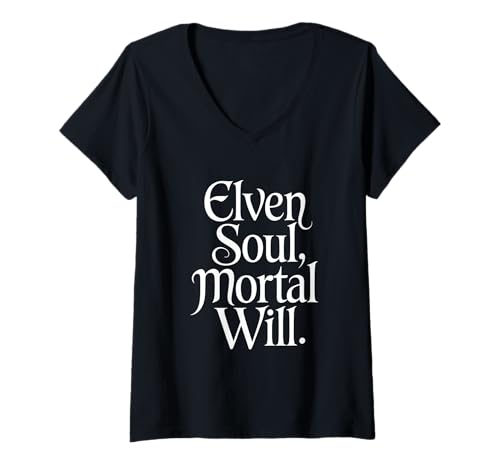 Damen Elven Soul Elf Mittelalter Fantasy Epic Game Design T-Shirt mit V-Ausschnitt Damen Elven Soul Elf Mittelalter Fantasy Epic Game Design T-Shirt mit V-Ausschnitt von Lobro Design