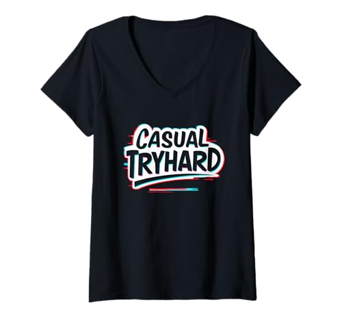 Damen Lässiges Tryhard Glitch Neon Gamer Game Play Design T-Shirt mit V-Ausschnitt Damen Lässiges Tryhard Glitch Neon Gamer Game Play Design T-Shirt mit V-Ausschnitt von Lobro Design