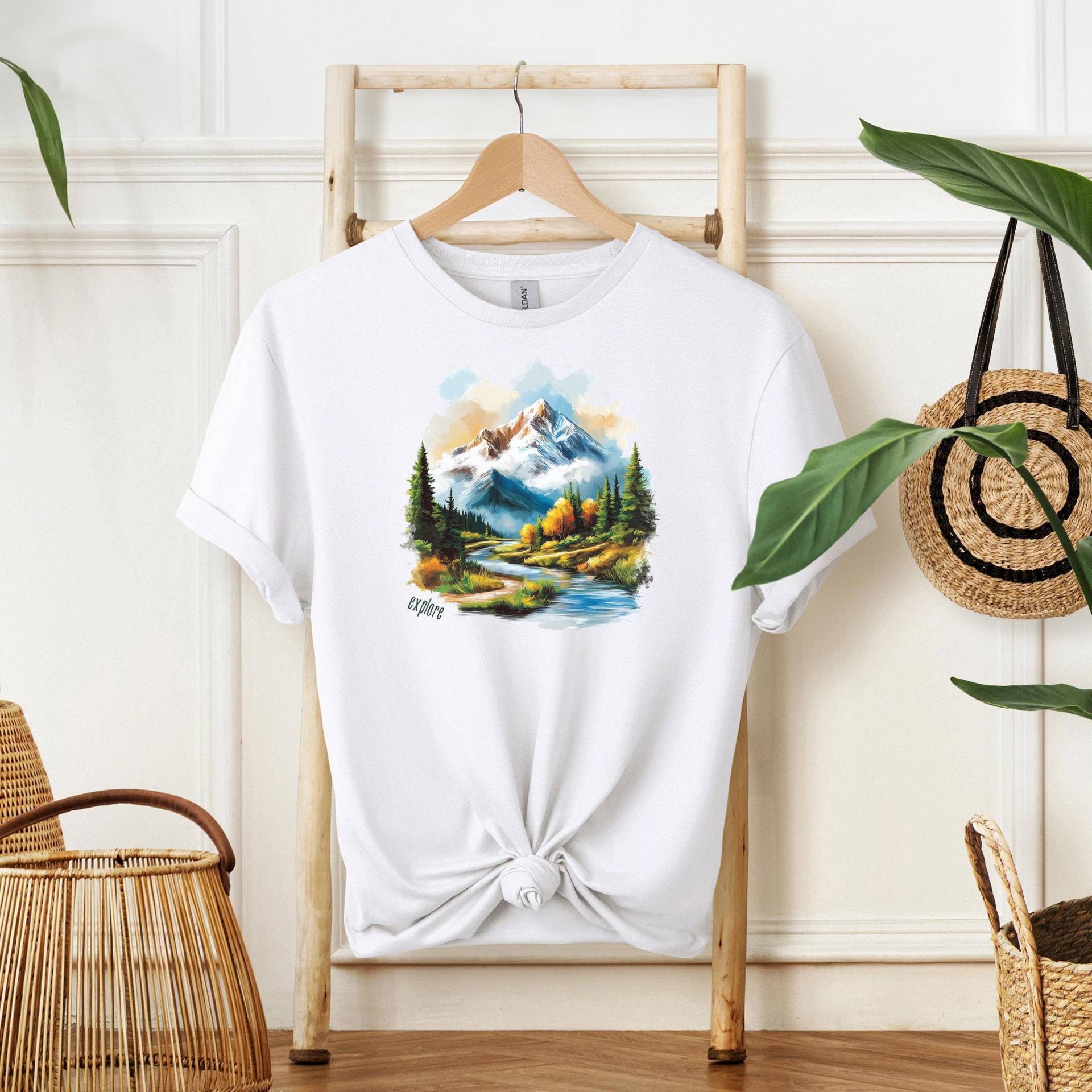 Erkunden | Malstil T-Shirt Weiß Erkunden | Malstil T-Shirt Weiß von LobsangJordhenStudio