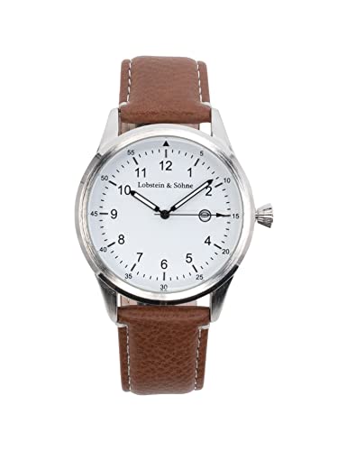 Lobstein & Söhne® Armbanduhr 12-Stunden Analog-Ziffernblatt, Wasserdicht bis 3 ATM, Verstellbarer Verschluss, inkl. Batterie und Verpackung, für Mode und Freizeit (Gustav - braun) von Lobstein & Söhne