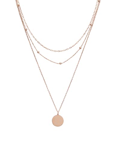 Lobstein & Söhne Emma Damen Kette aus Edelstahl mit 18k Gold PVD Plattierung, verstellbar von 39-44cm, Schlichtes & Filigranes Design mit Karabinerverschluss gold, silber rosegold (Rosé) von Lobstein & Söhne