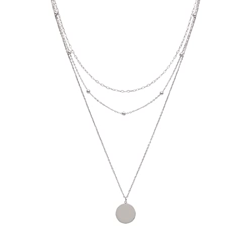 Lobstein & Söhne Emma Damen Kette aus Edelstahl mit 18k Gold PVD Plattierung, verstellbar von 39-44cm, Schlichtes & Filigranes Design mit Karabinerverschluss gold, silber rosegold (Silber) von Lobstein & Söhne