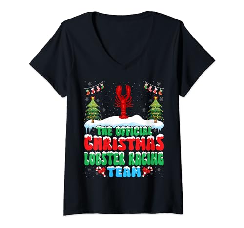 Damen Christmas Lobster Racing Team - Lobster Racing Lover Xmas T-Shirt mit V-Ausschnitt Damen Christmas Lobster Racing Team - Lobster Racing Lover Xmas T-Shirt mit V-Ausschnitt von Lobster Racing Christmas Gifts T-Shirt