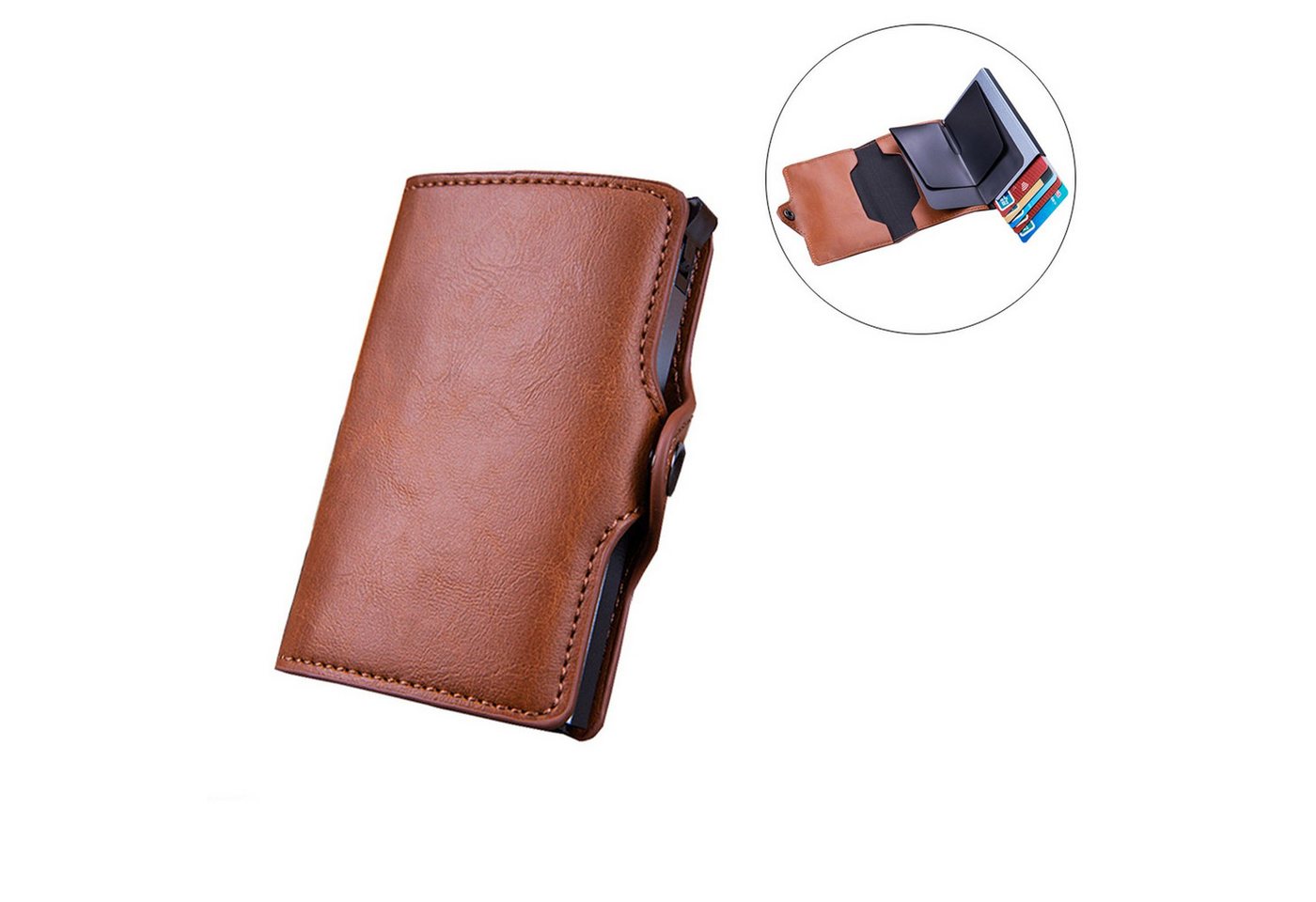 Lobwerk Kartenetui Mini Wallet mit Geldfach Münzfach mit Reißverschluss Slim Wallet Geldb von Lobwerk