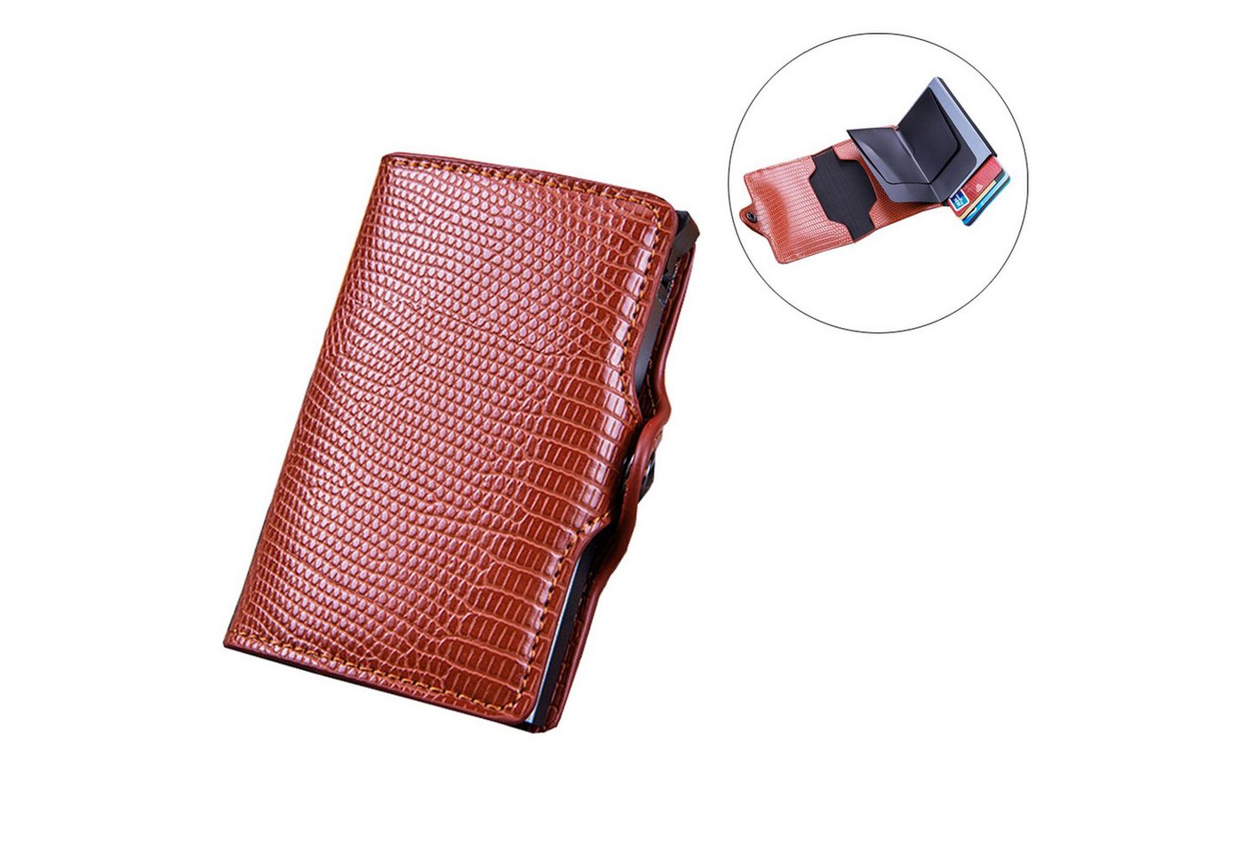 Lobwerk Kartenetui Mini Wallet mit Geldfach Münzfach mit Reißverschluss Slim Wallet Geldb von Lobwerk