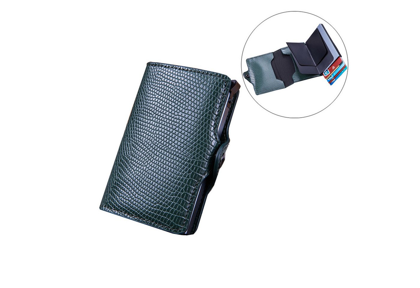 Lobwerk Kartenetui Mini Wallet mit Geldfach Münzfach mit Reißverschluss Slim Wallet Geldb von Lobwerk