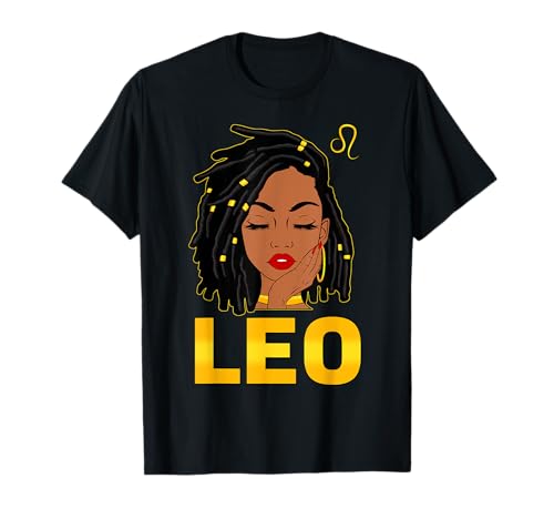 Leo Queen Loc'd Hair Black Woman Sternzeichen Geburtstag T-Shirt Leo Queen Loc'd Hair Black Woman Sternzeichen Geburtstag T-Shirt von Loc'd Women Melanin Black Queen Zodiac Sign