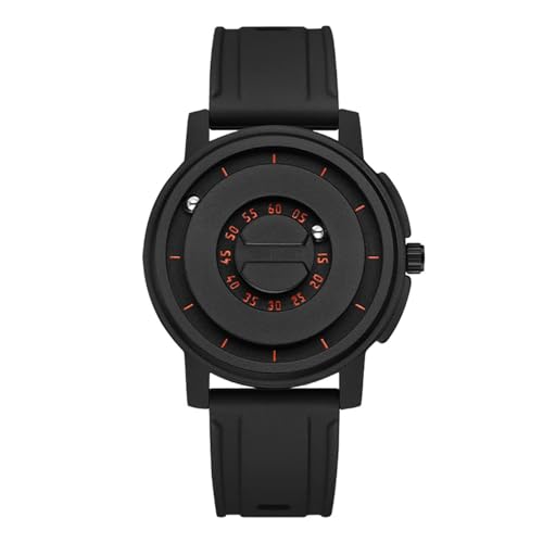 Locadence Magnetische Levitation Uhr, Minimalist Unisex Levitation Ball Dial Quarz Uhren, 41 mm Tabelle 30M Wasserdichtes Geschäft Casual Mode Handgelenk Wache (Orange rote Skala) von Locadence
