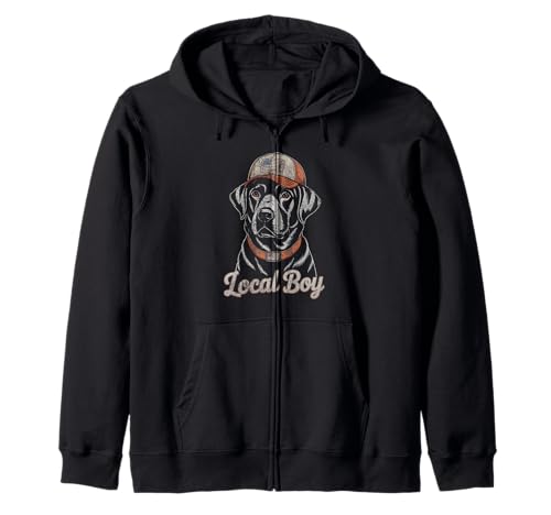 Local Boy Black Lab Hunting Dog Marsh Scene Sunset Vintage Kapuzenjacke von Local Boy Black Lab Hunting Dog Lover Marsh Sunset