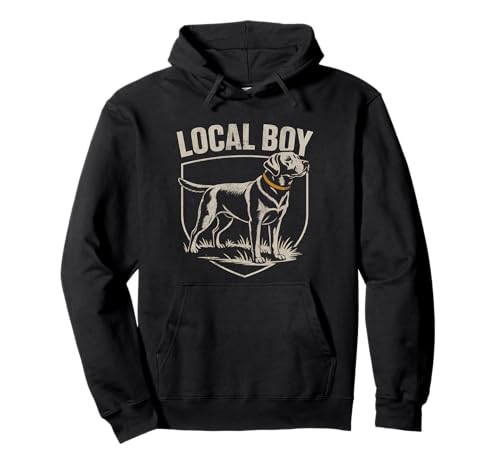 Local Boy Black Lab Hunting Dog Marsh Scene Sunset Vintage Pullover Hoodie von Local Boy Black Lab Hunting Dog Lover Marsh Sunset
