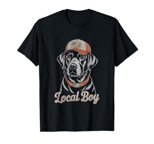 Local Boy Black Lab Hunting Dog Marsh Scene Sunset Vintage T-Shirt von Local Boy Black Lab Hunting Dog Lover Marsh Sunset