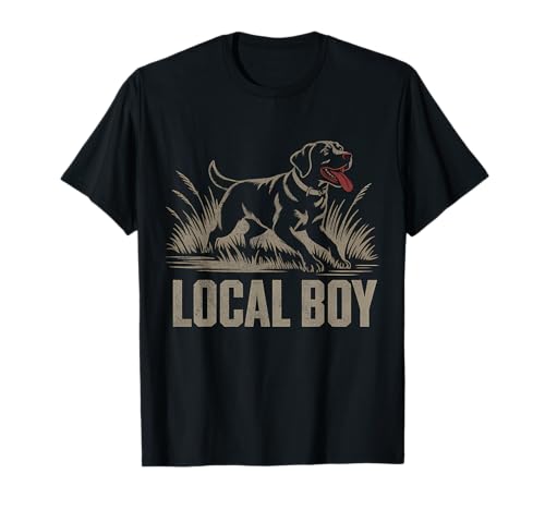 Local Boy Black Lab Hunting Dog Marsh Scene Sunset Vintage T-Shirt von Local Boy Black Lab Hunting Dog Lover Marsh Sunset