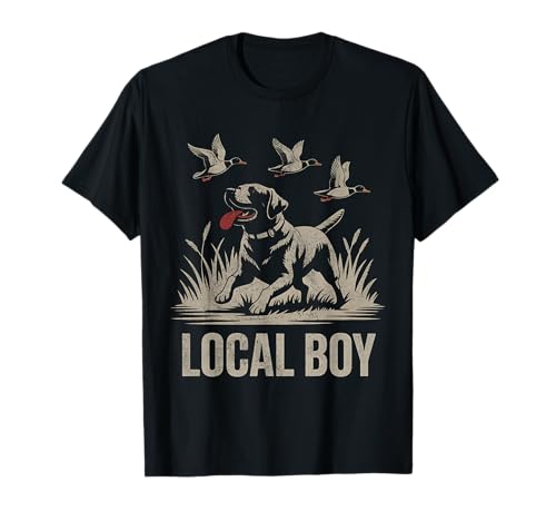 Local Boy Black Lab Hunting Dog Marsh Scene Sunset Vintage T-Shirt von Local Boy Black Lab Hunting Dog Lover Marsh Sunset