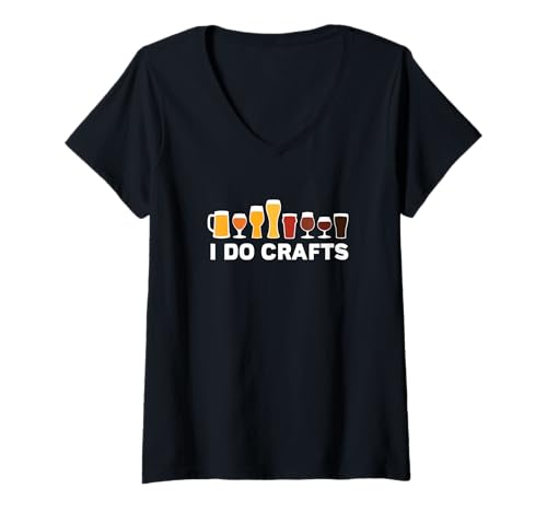 Damen Craft Beer I Do Crafts Biertrinker Hausbrauerei T-Shirt mit V-Ausschnitt Damen Craft Beer I Do Crafts Biertrinker Hausbrauerei T-Shirt mit V-Ausschnitt von Local Brewery Craft Beer Drinker