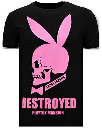 S T- Shirt - Destroyed Playtoy Mansion - Schwarz von Local Fanatic