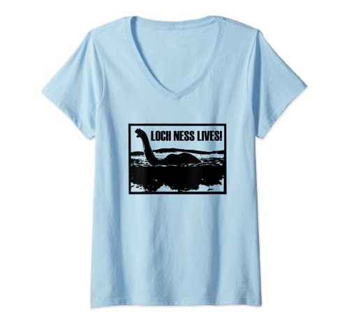 Damen Loch Ness Lives T Shirt Lustiges Spruch Cool Loch ness Monster T-Shirt mit V-Ausschnitt Damen Loch Ness Lives T Shirt Lustiges Spruch Cool Loch ness Monster T-Shirt mit V-Ausschnitt von Loch Ness Monster Shirt & Loch Ness Monster Shirts