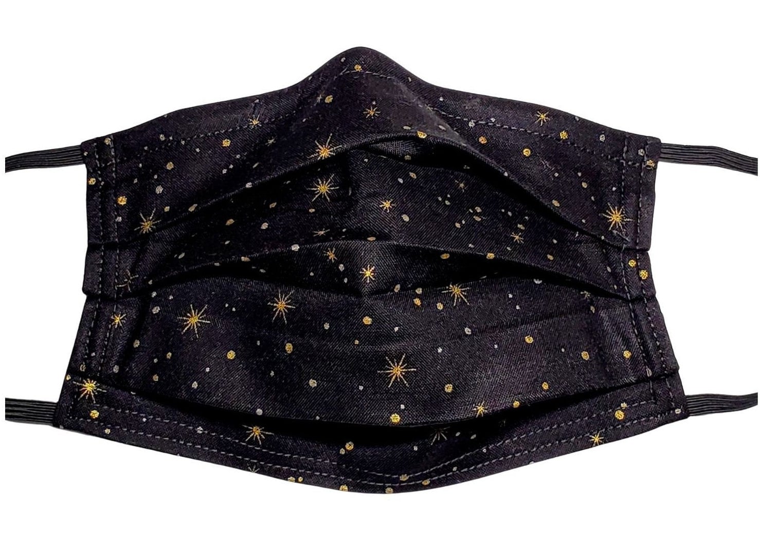Metallic Gold Funkelnde Sterne Verstellbare Gesichtsmaske Mit Nasenklemmen-Draht Und Filterfach Metallic Gold Funkelnde Sterne Verstellbare Gesichtsmaske Mit Nasenklemmen-Draht Und Filterfach von LochNessLocker