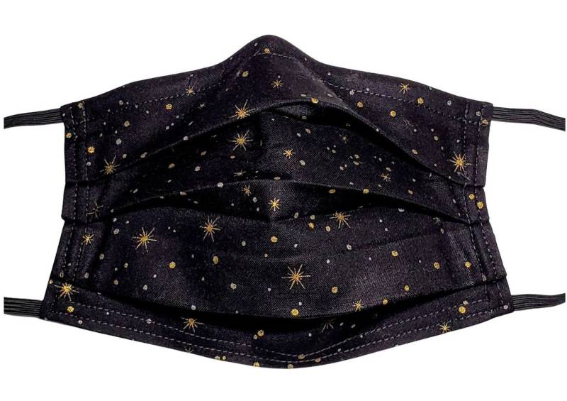 Metallic Gold Funkelnde Sterne Verstellbare Gesichtsmaske Mit Nasenklemmen-Draht Und Filterfach Metallic Gold Funkelnde Sterne Verstellbare Gesichtsmaske Mit Nasenklemmen-Draht Und Filterfach von LochNessLocker