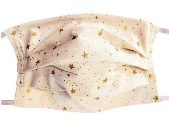 Metallic Gold Star Verstellbare Gesichtsmaske Mit Nasenklemme-Draht Und Filterfach Metallic Gold Star Verstellbare Gesichtsmaske Mit Nasenklemme-Draht Und Filterfach von LochNessLocker