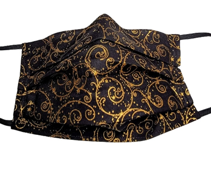 Metallic Swirls Mask Verstellbare Gesichtsmaske Mit Nasenklemme-Draht Und Filterfach Metallic Swirls Mask Verstellbare Gesichtsmaske Mit Nasenklemme-Draht Und Filterfach von LochNessLocker