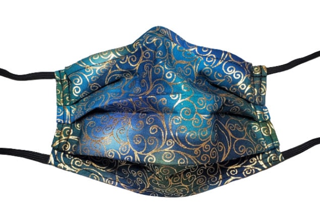Metallic Twirls Verstellbare Gesichtsmaske Mit Nasenklemme Draht Und Filterfach Metallic Twirls Verstellbare Gesichtsmaske Mit Nasenklemme Draht Und Filterfach von LochNessLocker
