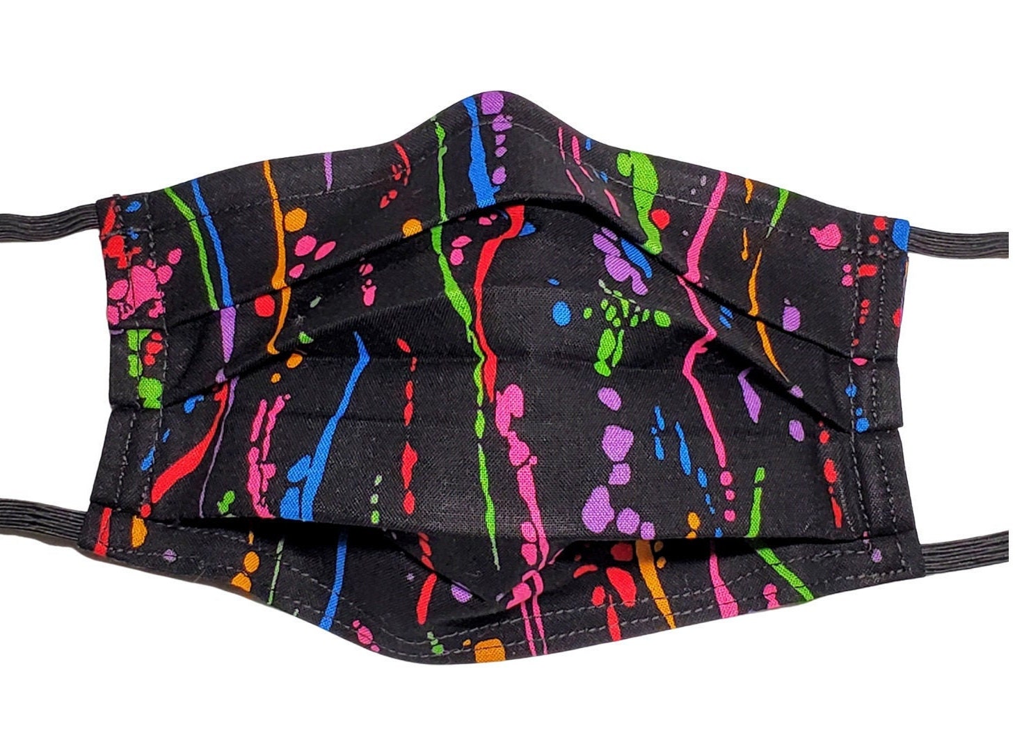 Neon Paint Splatter Mask Handgefertigte Wiederverwendbare Einstellbare Gesichtsmaske Mit Nasenklemme Draht Und Filterfach 2 Schicht/Doppelschicht Neon Paint Splatter Mask Handgefertigte Wiederverwendbare Einstellbare Gesichtsmaske Mit Nasenklemme Draht Und Filterfach 2 Schicht/Doppelschicht von LochNessLocker