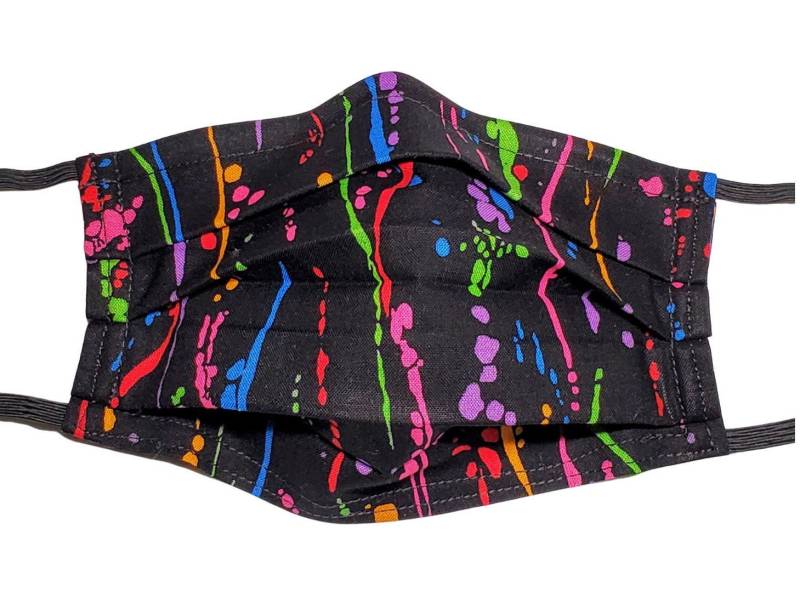 Neon Paint Splatter Mask Handgefertigte Wiederverwendbare Einstellbare Gesichtsmaske Mit Nasenklemme Draht Und Filterfach 2 Schicht/Doppelschicht Neon Paint Splatter Mask Handgefertigte Wiederverwendbare Einstellbare Gesichtsmaske Mit Nasenklemme Draht Und Filterfach 2 Schicht/Doppelschicht von LochNessLocker
