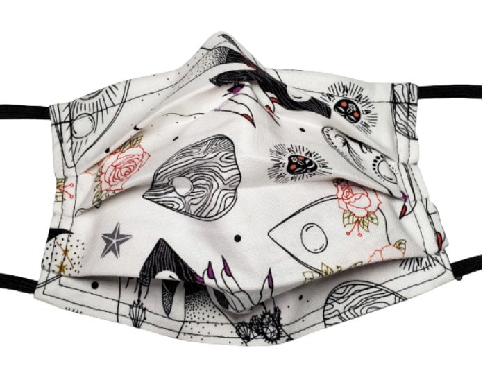 Ouija Board Planchette Maske Verstellbare Gesichtsmaske Mit Nasen-Klemmdraht Und Filterfach Ouija Board Planchette Maske Verstellbare Gesichtsmaske Mit Nasen-Klemmdraht Und Filterfach von LochNessLocker