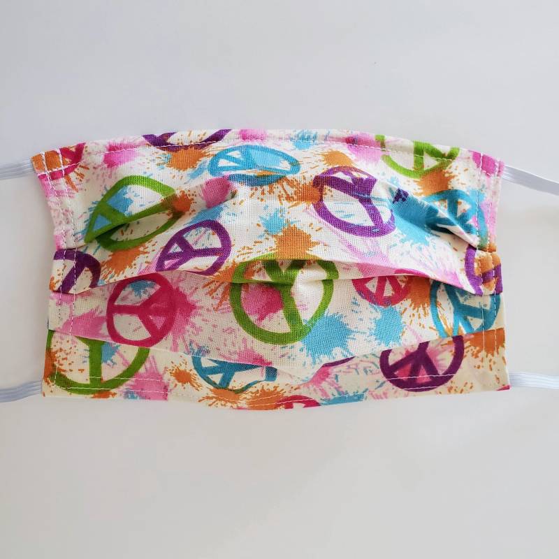 Peace & Love Wiederverwendbare Gesichtsmaske Mit Nasenbügeldraht Und Filterfach von LochNessLocker