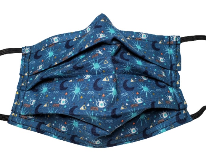 Starry Night Moons & Stars Mask Wiederverwendbare Gesichtsmaske Mit Nasenklemmendraht Und Filterfach Starry Night Moons & Stars Mask Wiederverwendbare Gesichtsmaske Mit Nasenklemmendraht Und Filterfach von LochNessLocker