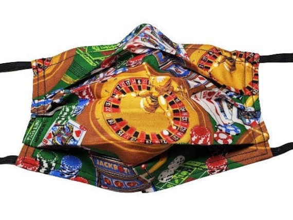 Vegas Roulette Tables Poker Face Verstellbare, Wiederverwendbare Gesichtsmaske Mit Nasenklemmdraht Und Filterfach von LochNessLocker