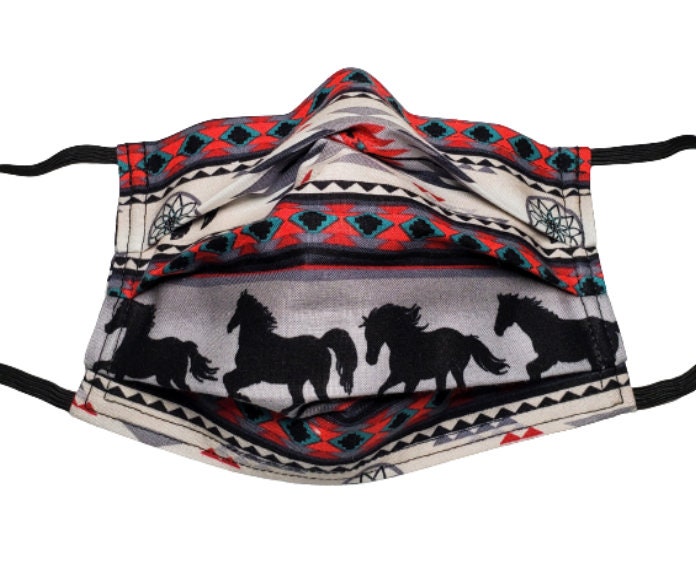 Western Traumfänger Und Pferde Wiederverwendbare Gesichtsmaske Mit Nasenklemme Filterfach von LochNessLocker