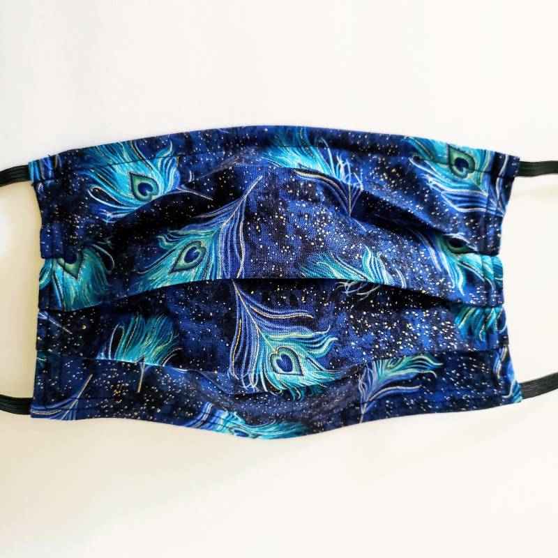 Wichtig Metallic Pfau Federn Wiederverwendbare Gesichtsmaske Mit Nase Pinch Wire Wichtig Metallic Pfau Federn Wiederverwendbare Gesichtsmaske Mit Nase Pinch Wire von LochNessLocker