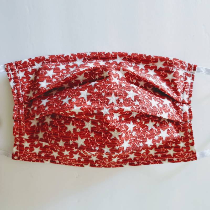 Wiederverwendbare Verstellbare Gesichtsmaske Mit Roten Funkelnden Sternen Und Filterfach von LochNessLocker