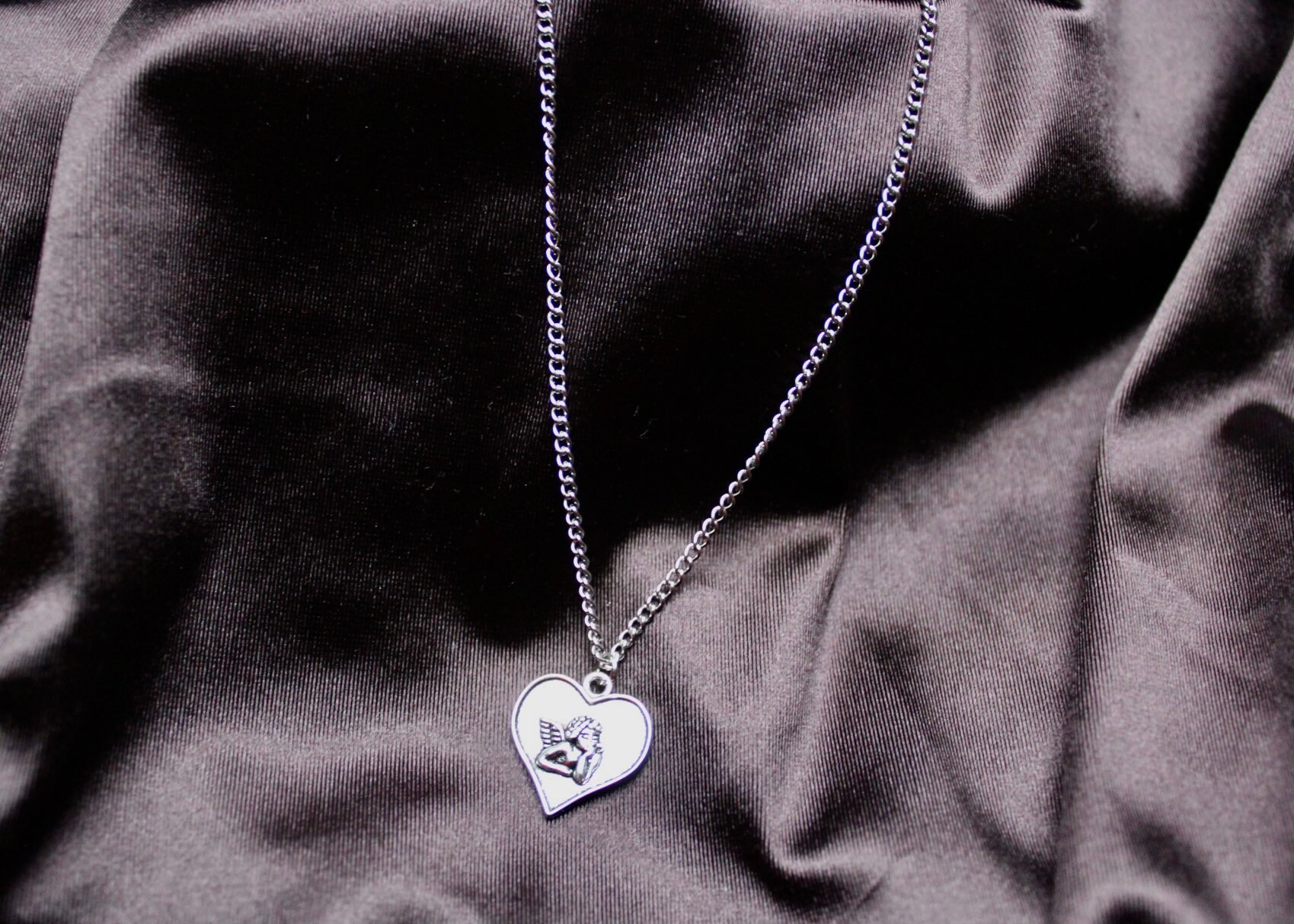 Herz Und Engel Halskette/Mit Anhänger Pinterest Style Süße von LockchainJewelry