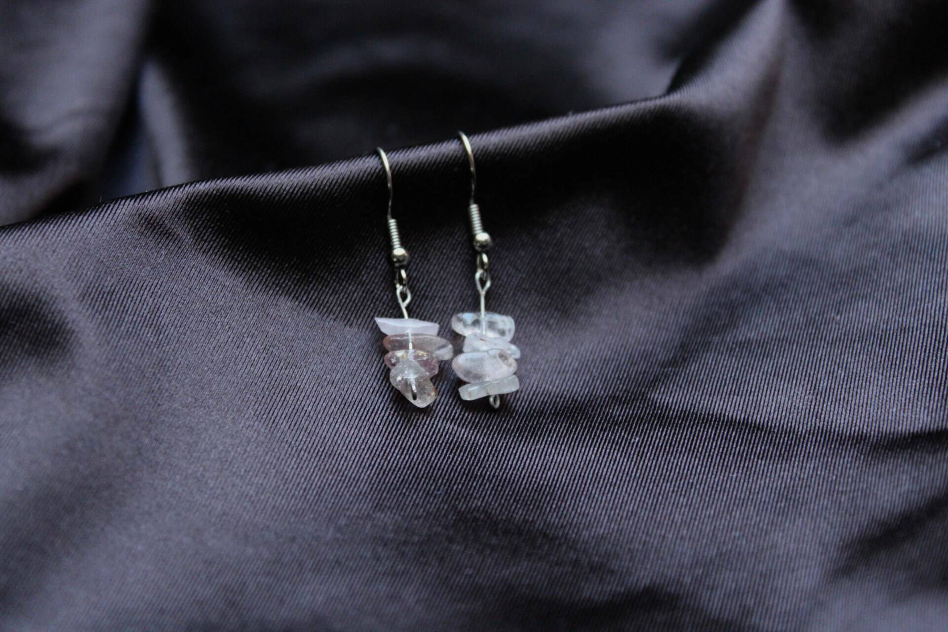 Ohrringe Silber // Hängeohrringe Mit Mineralien Ohrring Stein Mineral Edelstein von LockchainJewelry