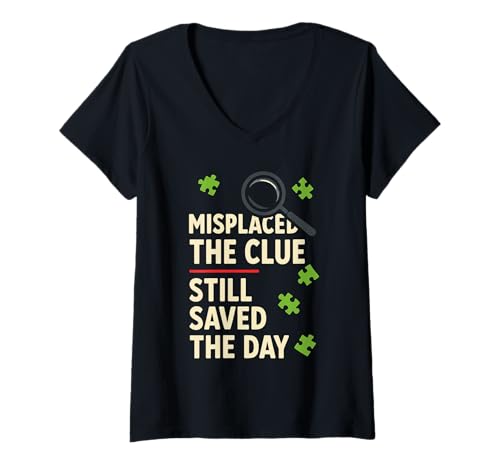 Damen Escape Room Puzzle Squad Captain Crew Enthusiastenteam T-Shirt mit V-Ausschnitt Damen Escape Room Puzzle Squad Captain Crew Enthusiastenteam T-Shirt mit V-Ausschnitt von Locked Room Birthday Escape Game Puzzle Lover Fun