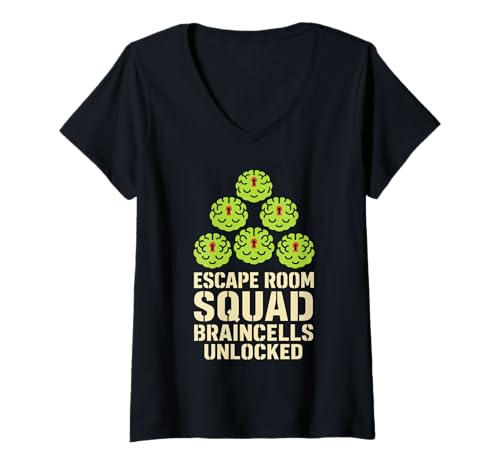 Damen Escape Room Puzzle Squad Captain Crew Enthusiastenteam T-Shirt mit V-Ausschnitt Damen Escape Room Puzzle Squad Captain Crew Enthusiastenteam T-Shirt mit V-Ausschnitt von Locked Room Birthday Escape Game Puzzle Lover Fun