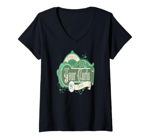 Damen Umarme Deine Locken Vintage Haar Humor T-Shirt mit V-Ausschnitt Damen Umarme Deine Locken Vintage Haar Humor T-Shirt mit V-Ausschnitt von Lockenliebhaber Styling Inspiration