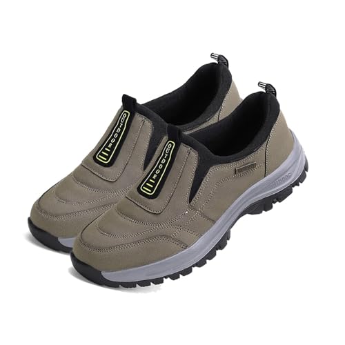 Orthopädische Schuhe Herren Leichte Schuhe Herren Sneaker Outdoor Wanderschuhe Herren Wasserdicht Extra Weit Leinenschuhe Wasserdicht Walking Schuhe Hallux Valgus Schuhe(Braun,43 EU) von Lockenstab