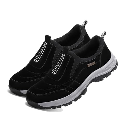 Orthopädische Schuhe Herren Leichte Schuhe Herren Sneaker Outdoor Wanderschuhe Herren Wasserdicht Extra Weit Leinenschuhe Wasserdicht Walking Schuhe Hallux Valgus Schuhe(Schwarz,40 EU) von Lockenstab