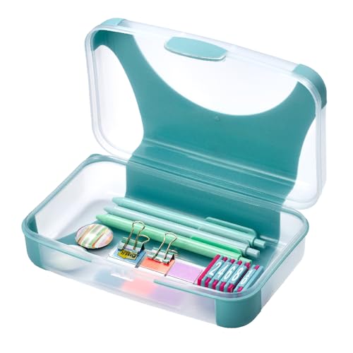 LockerMate Bostitch Hartschalen-Federmäppchen, strapazierfähige Kunststoff-Federbox, kinderfreundliches Design, Blaugrün und transparent LockerMate Bostitch Hartschalen-Federmäppchen, strapazierfähige Kunststoff-Federbox, kinderfreundliches Design, Blaugrün und transparent von LockerMate