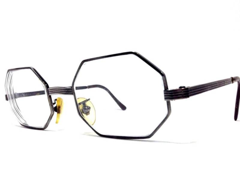 Vintage Benson & Molly Selten Linda Karkela Original Hexagon Designer Brillengestell - Frankreich von Lockhead