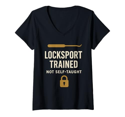 Damen Lockpicking Hobby Locksport Puzzleschloss Pride Legal Lockpick T-Shirt mit V-Ausschnitt von Locksport Enthusiast Legal Hobby Lockpicking Pride