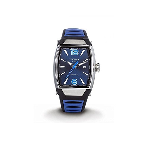 Locman Tremila 0552A02s-00BLSKSBB Quarzuhr (Batterie) Stahl Zifferblatt Blau Silikonarmband von Locman