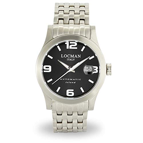 Locman Island mechanische Herrenuhr 0615v01-00bkwbr0 Casual Code 0615V01-00BKWBR0, Armband von Locman