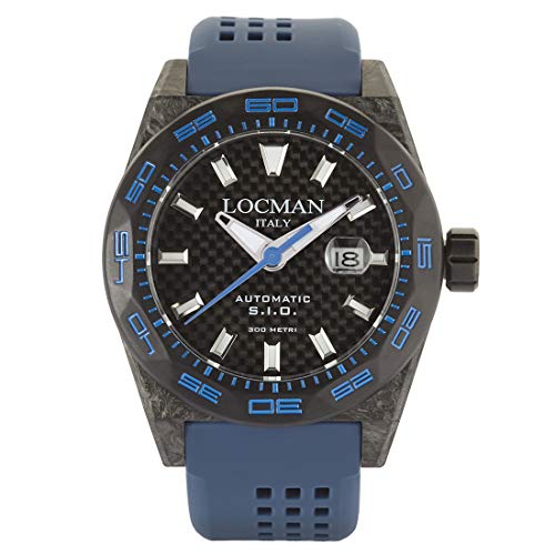Locman Italy Herrenuhr Stealth Carbon Automatik schwarz/blau Ref. 0216 von Locman