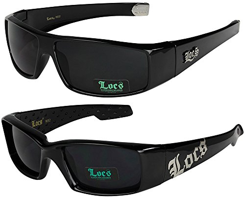 2er Locs Herren Damen Männer Frauen Unisex Sonnenbrillen Motorradbrille Motorradsonnenbrille Sportbrille Radbrille - 1x Locs 9035 schwarz und 1x Locs 9052 schwarz - Modell 05 + 07 - von Locs