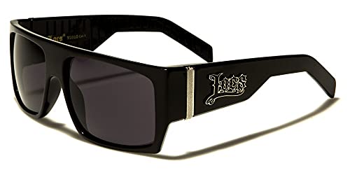 Locs Sonnenbrille Hype Hypster Urban Poker Rap Rap Mode Stadt Kleid Damen Herren 8LOC91010, Gestell schwarz glänzend, graue Gläser von Locs